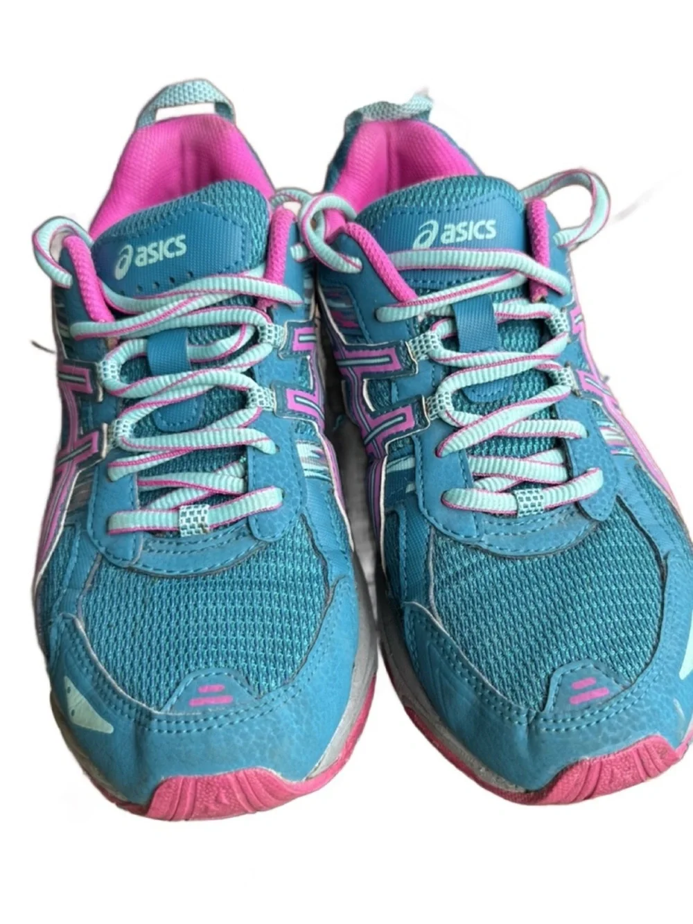 Asics Women's Teal and Pink Athletic Running Shoes